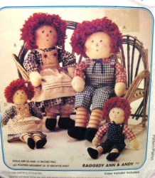 8551 13'', 20'' 1996 RAGGEDY ANN & ANDY DOLLS PATTERN